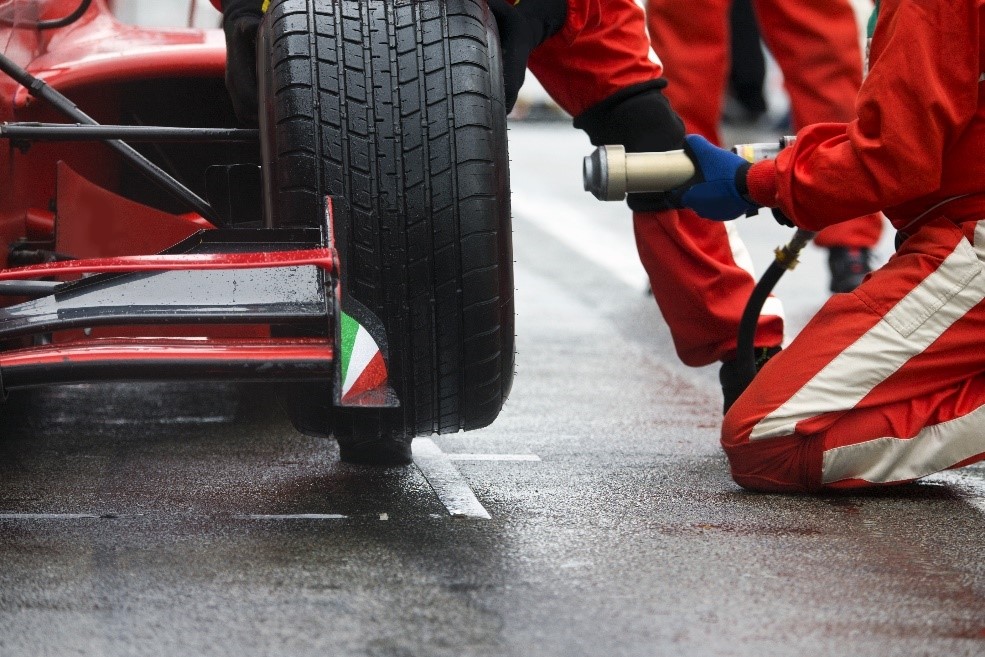 Race Car Changing Tire