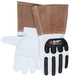 MCR Safety (48406K) Leather Welding Work Gloves, TPR Back