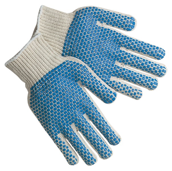 Cotton Knitted Dotted Hand Glove Blue, Mechanical Gloves, Hand Protection