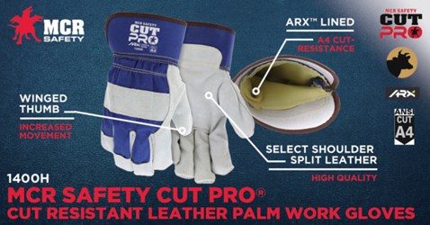 MCR Safety Work Gloves 1300 Select Shoulder Leather Palm