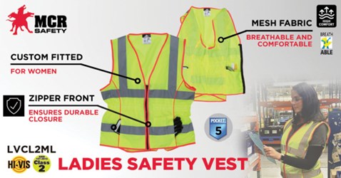 LVCL2ML - Class 2 Women's Fitted Safety Vest | MCR Safety