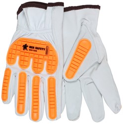 36136 - Goatskin Leather Drivers Work Gloves TPR Back