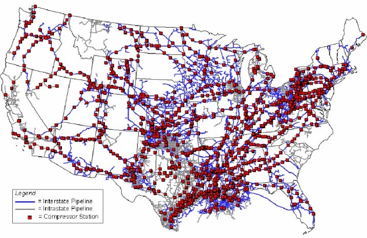 MCR Safety Pipeline Transportation And Storage   Visual Map Of Us Natural Gas Pipelines 